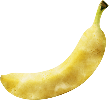 Banana fruit watercolor illustration png