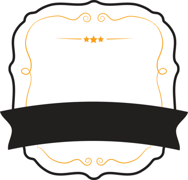 Vintage badged label element png