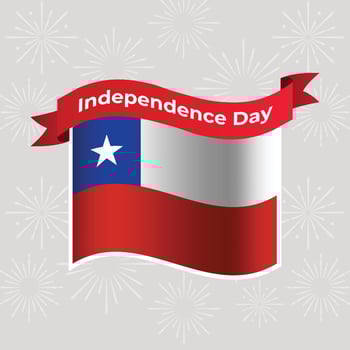 Chile Wavy Flag Independence Day Banner Background vector