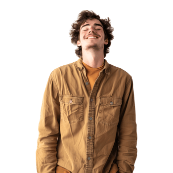 Cheerful Guy on Transparent Background png