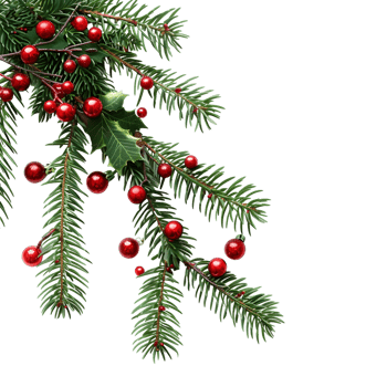Christmas Tree Border with Bells on Transparent Background png