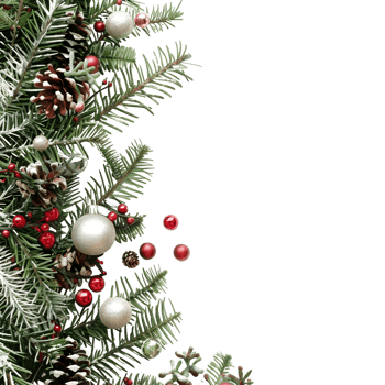 Christmas Tree Border with Bells on Transparent Background png