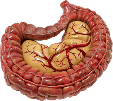 Detailed Colon Anatomy with Blood Vessels. png