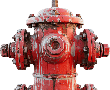 Rusty Red Fire Hydrant Close-Up. png