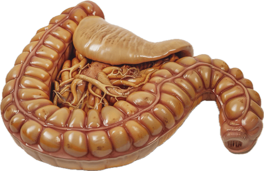 Detailed Colon Anatomy with Blood Vessels. png