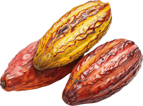Ripe Yellow Cacao Pod Close-Up. png