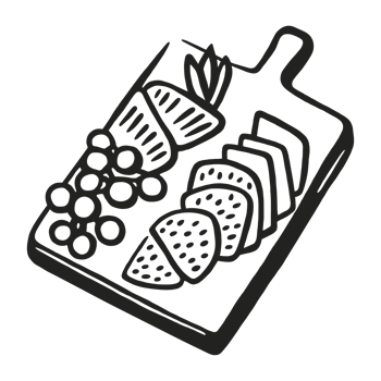 Charcuterie board cheese French food lover aesthetic sketch drawing illustration cute clipart transparent background png