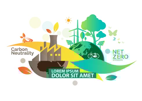 Net zero and carbon neutral concept , Carbon Neutrality vector