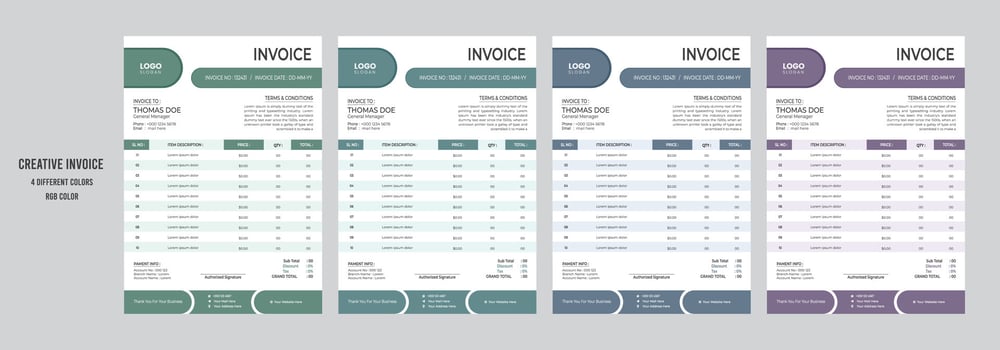 Creative abstract invoice design template vector