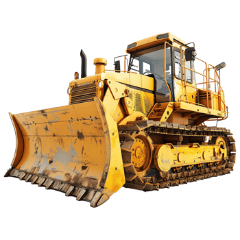 Bulldozer isolated on transparent background png