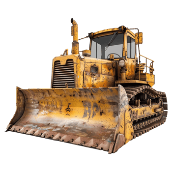 Bulldozer isolated on transparent background png