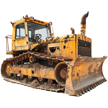 Bulldozer isolated on transparent background png