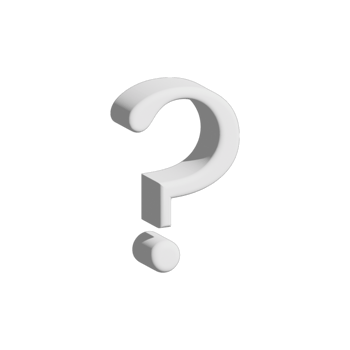 White 3D question mark transparent background png