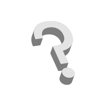 White 3D question mark transparent background png