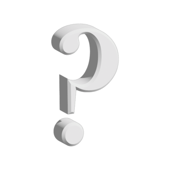 White 3D question mark transparent background png