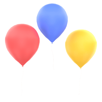 Colorful Balloons Floating in the Air, Isolated on a Transparent Background png