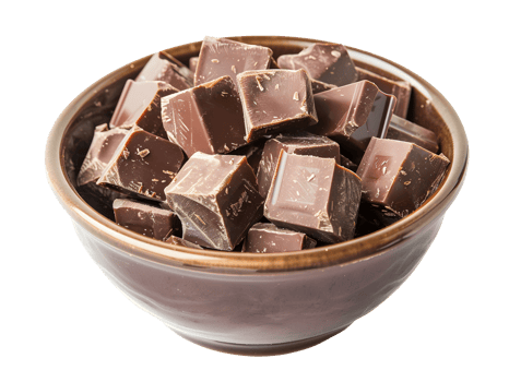 Bowl of chocolate cubes png