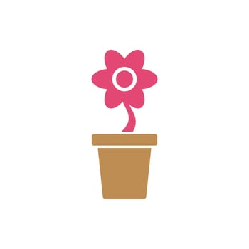 Flower in Pot Icon Template Illustration Design vector