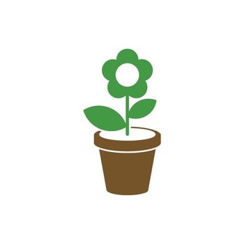 Flower in Pot Icon Template Illustration Design vector