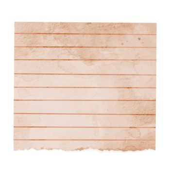 Lined papernote for journaling decoration. Vintage old paper sheet. Watercolor old paper note png
