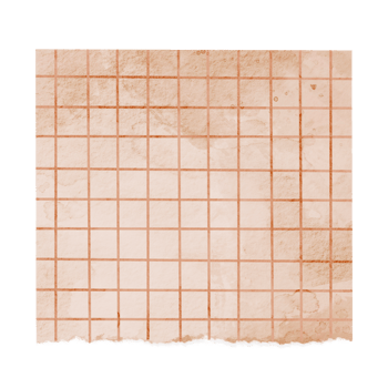 Grids papernote for journaling decoration. Vintage old paper sheet. Watercolor old paper note png