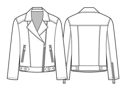 Leather Jacket, fashion flats template vector