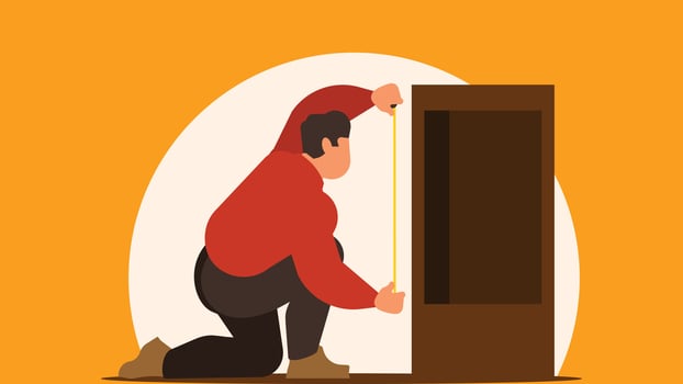 Carpenter working on wood illustration vector