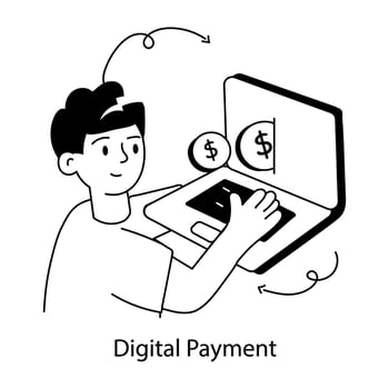 Trendy Digital Payment vector