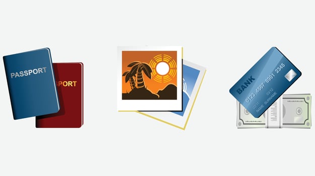 Travel elements icons illustration vector