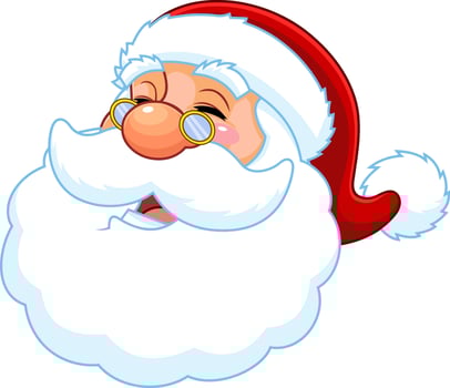 Classic Santa Claus Face Portrait Cartoon Character Laugh vector