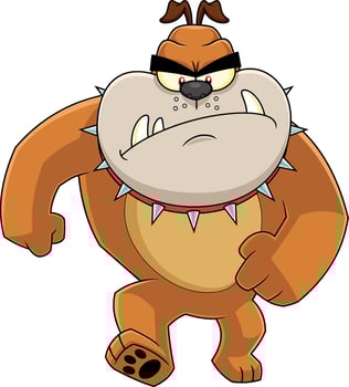 Angry Brown Bulldog Cartoon Character Walking vector