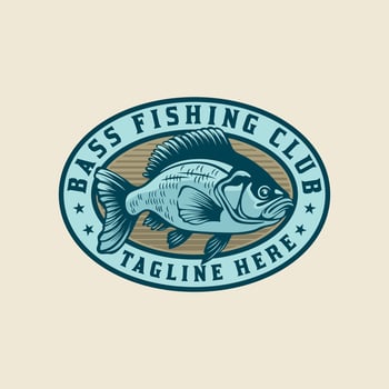 Bass fishing club tournament logo vector