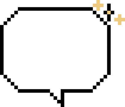 8bit retro game pixel speech bubble balloon icon sticker memo keyword planner text box banner png
