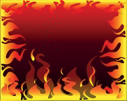 Flaming frame illustration. For any decoration, for any advertising design, games, cosmetics, perfumes,wallpapers, bed linen vector