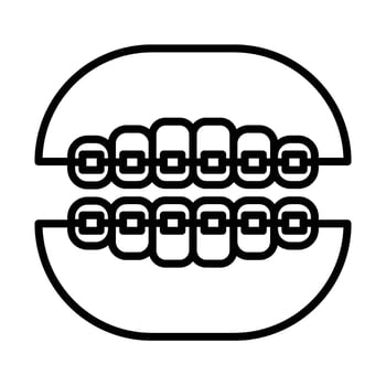 Braces Line Icon Design vector