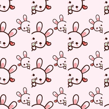 Benny Bunny Seamless Pattern Design vector