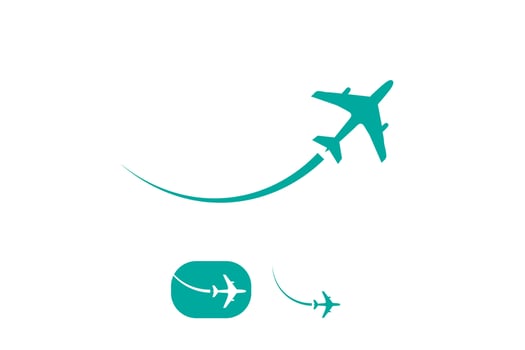 modern airplane passenger transportation vacation cargo sign line art vector