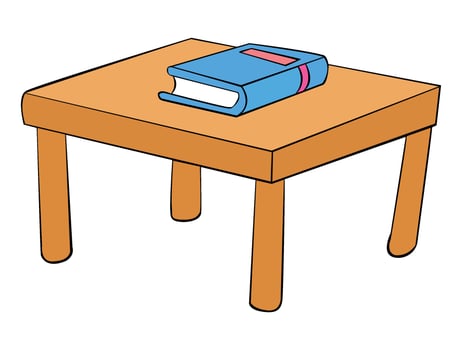 A book placed on a table isolated on white background vector