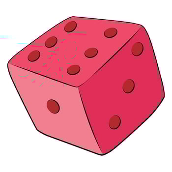 A ludo dice isolated on white background vector