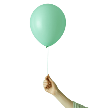 Hand holding balloon isolated on transparent background. png