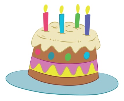 A birthday cake illustration vector