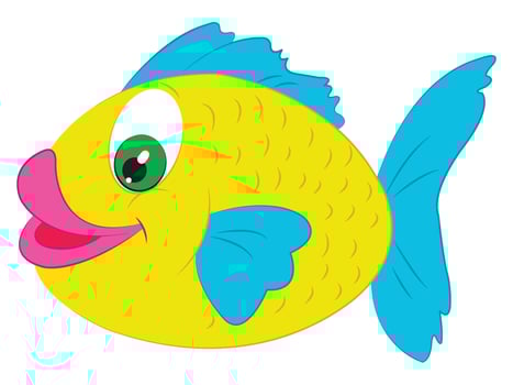 A cute fish isolated on white background vector