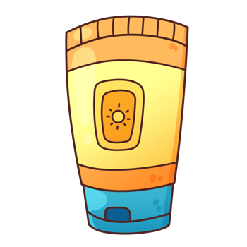 Summer Cartoon Clipart Sticker Sunblock Lotion png