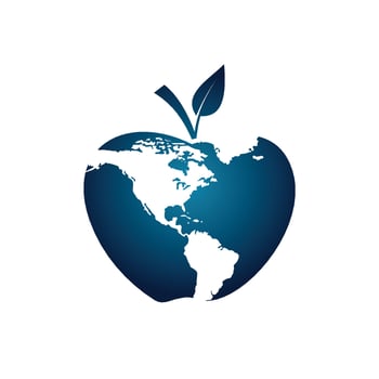 Apple Planet Template. Earth Logo Design vector