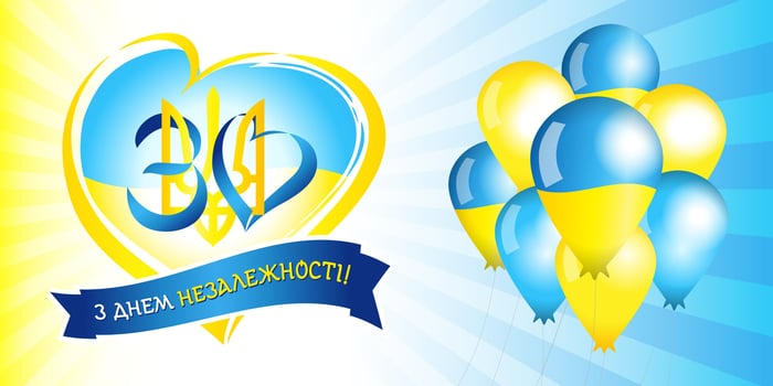 Happy Independence Day of Ukraine, 30 years, holiday banner vector