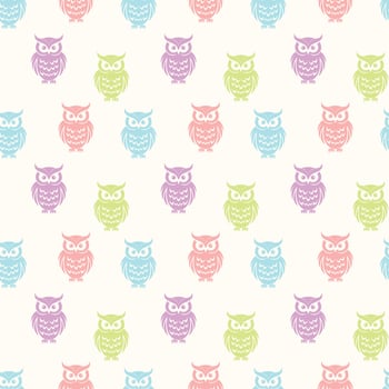 Colored Owls Look Out Seamless Pattern Design vector