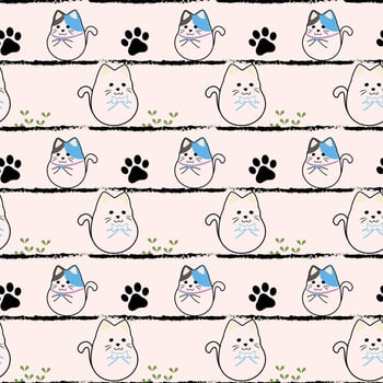 Doodle Bunny Seamless Pattern Design vector