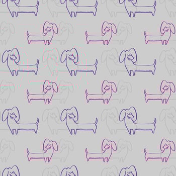Dachshound Mania Seamless Pattern Design vector