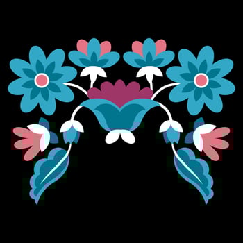 Bright Mexican embroidery on a black background vector