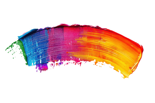 Vibrant Rainbow Paint Stroke png